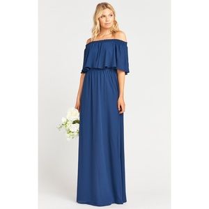 Show Me Your Mumu Navy Hacienda Maxi Dress Small
